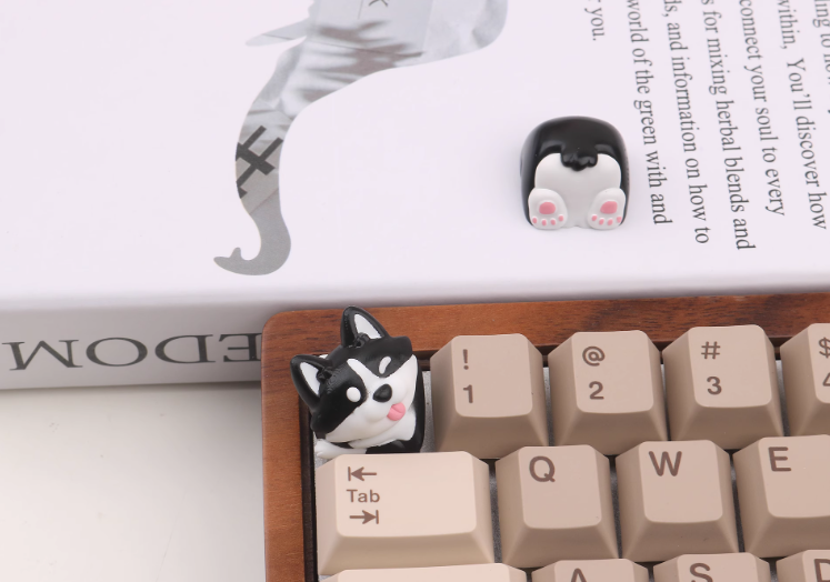 Keycaps artisanaux Corgi &amp; Husky Keycaps faits à la main