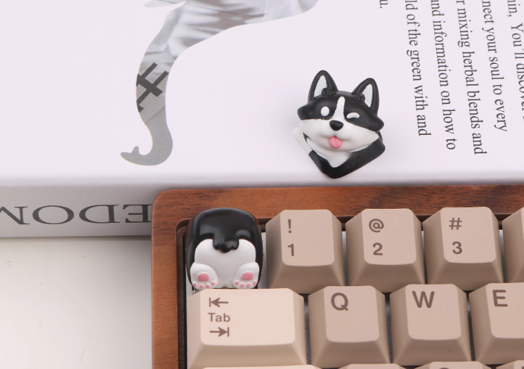 Keycaps artisanaux Corgi &amp; Husky Keycaps faits à la main