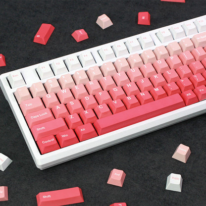 Gradient White Pink Keycaps Cherry Profile