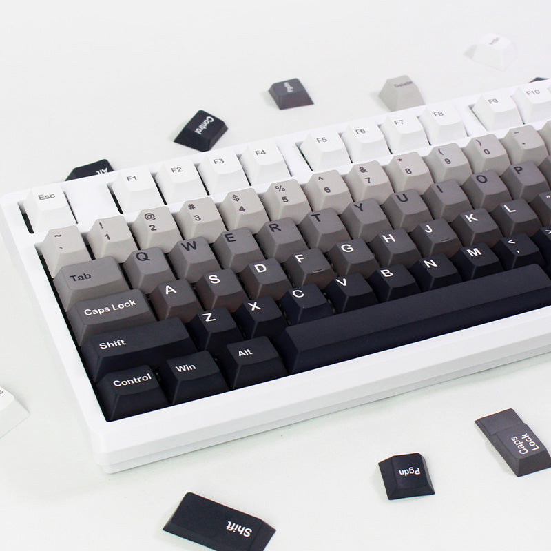 Gradient Black White Keycaps Cherry Profile