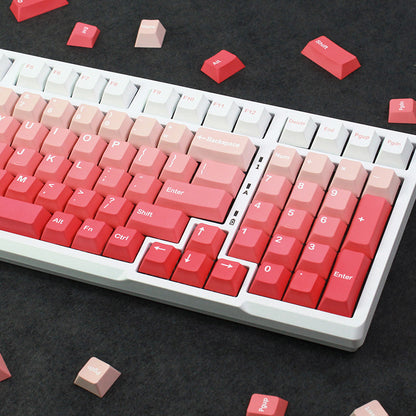 Gradient White Pink Keycaps Cherry Profile