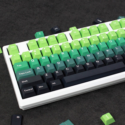 Gradient Black Green Keycaps Cherry Profile