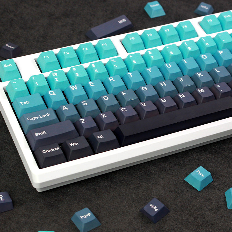 Gradient Black Blue Keycaps Cherry Profile