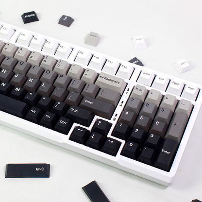 Gradient Black White Keycaps Cherry Profile