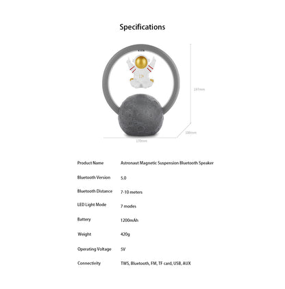Haut-parleur à suspension magnétique astronaute
