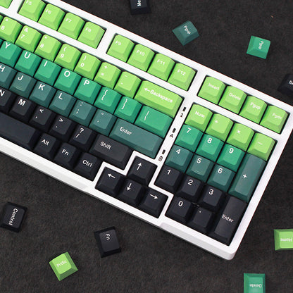 Gradient Black Green Keycaps Cherry Profile