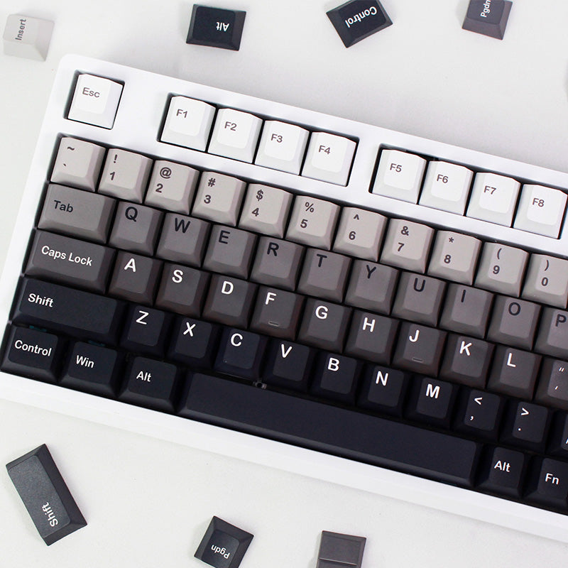 Gradient Black White Keycaps Cherry Profile