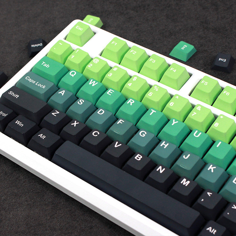 Gradient Black Green Keycaps Cherry Profile