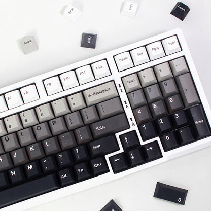 Gradient Black White Keycaps Cherry Profile