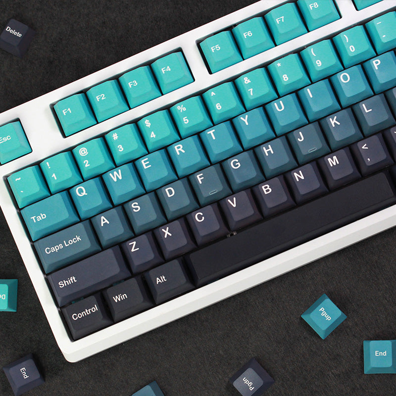 Gradient Black Blue Keycaps Cherry Profile