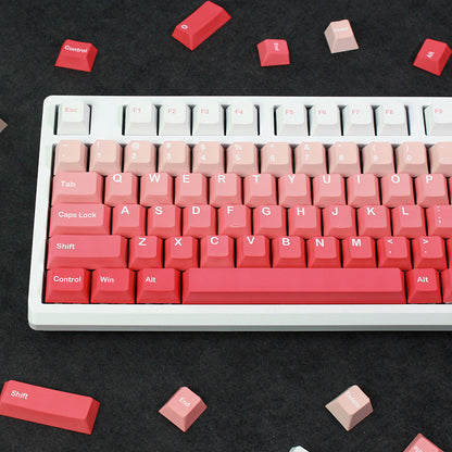 Gradient White Pink Keycaps Cherry Profile