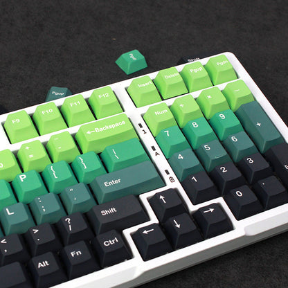 Gradient Black Green Keycaps Cherry Profile