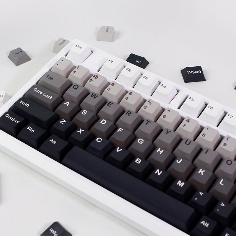 Gradient Black White Keycaps Cherry Profile