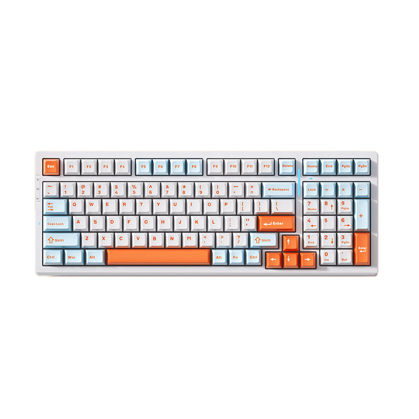 MCHOSE G98 Clear Blue & Orange Mechanical Keyboard Wireless RGB