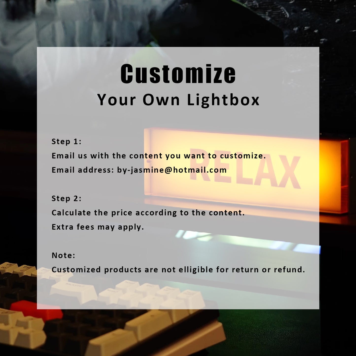 Customizable Acrylic Desktop LED Lightboxes