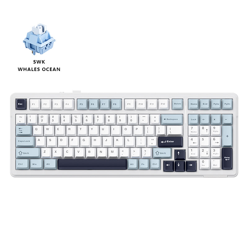 Aula F99 Smokey Blue Sea Fog Clavier mécanique 98% sans fil RVB