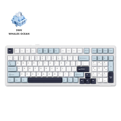 Aula F99 Smokey Blue Sea Fog Clavier mécanique 98% sans fil RVB