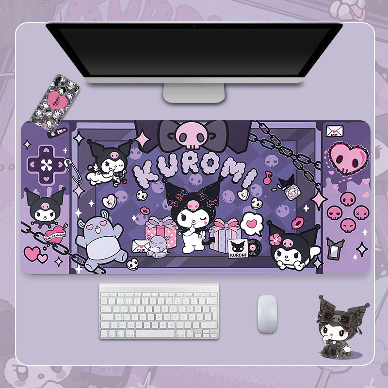 Tapis de bureau de jeu Kuromi mignons XLarge personnalisables