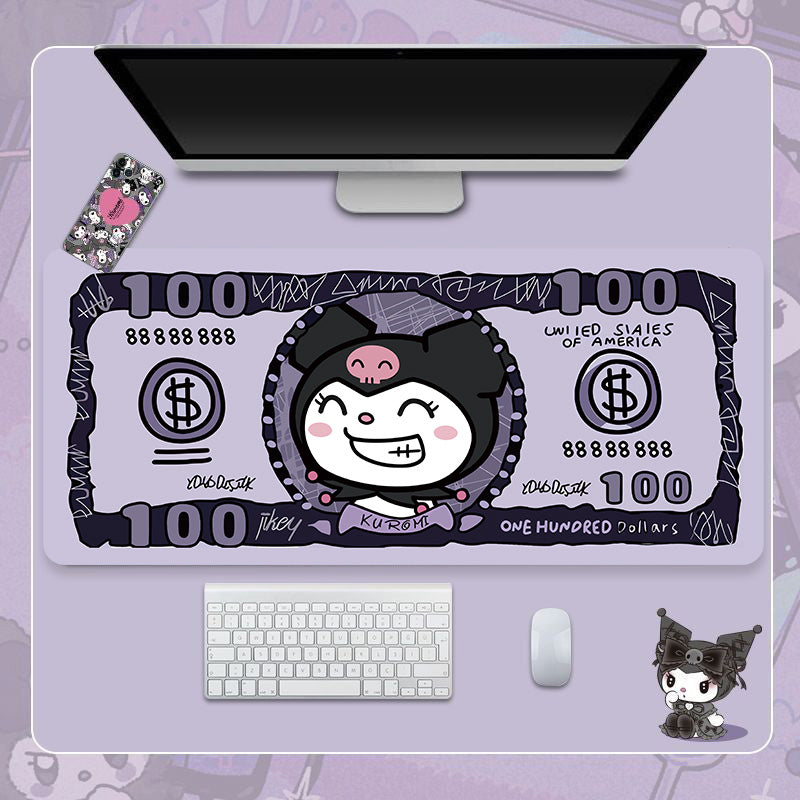 Tapis de bureau de jeu Kuromi mignons XLarge personnalisables