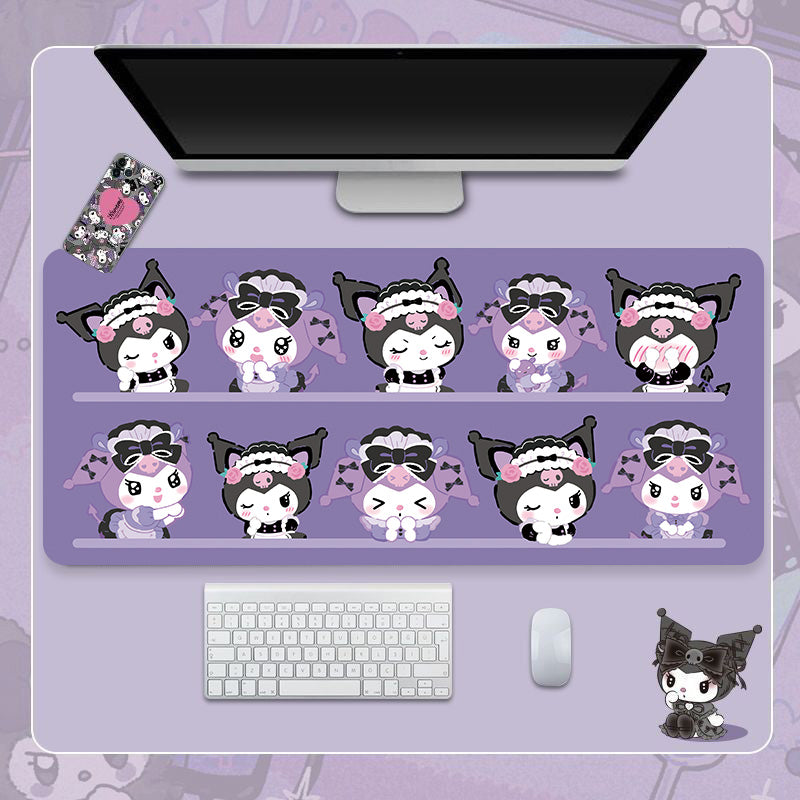 Tapis de bureau de jeu Kuromi mignons XLarge personnalisables