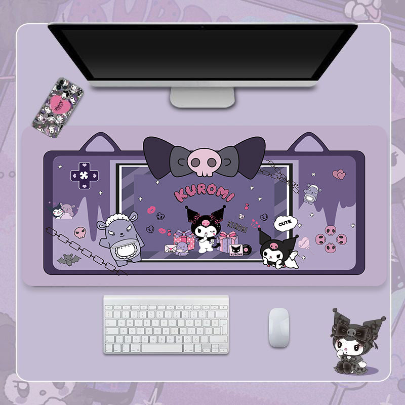 Tapis de bureau de jeu Kuromi mignons XLarge personnalisables