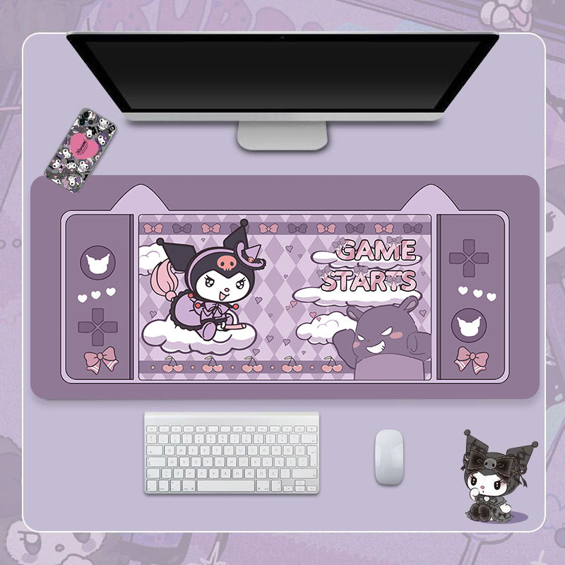 Tapis de bureau de jeu Kuromi mignons XLarge personnalisables