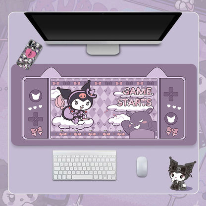 Tapis de bureau de jeu Kuromi mignons XLarge personnalisables