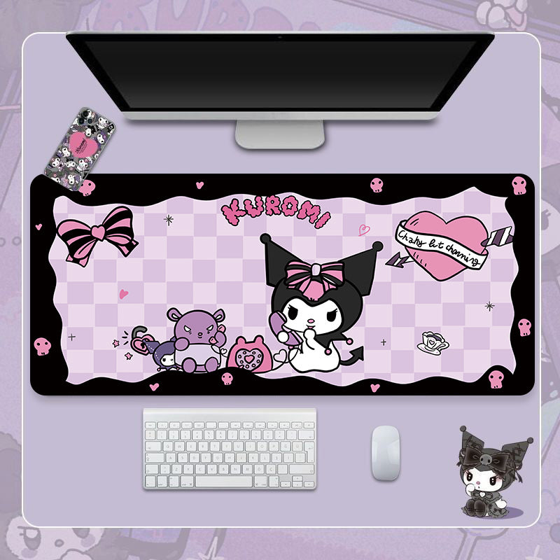 Tapis de bureau de jeu Kuromi mignons XLarge personnalisables