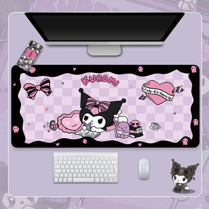 Tapis de bureau de jeu Kuromi mignons XLarge personnalisables