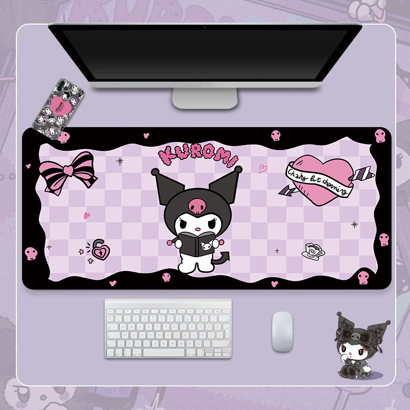 Tapis de bureau de jeu Kuromi mignons XLarge personnalisables