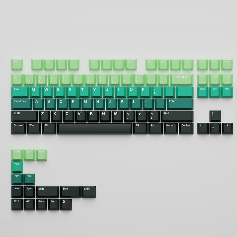 Gradient Black Green Keycaps Cherry Profile