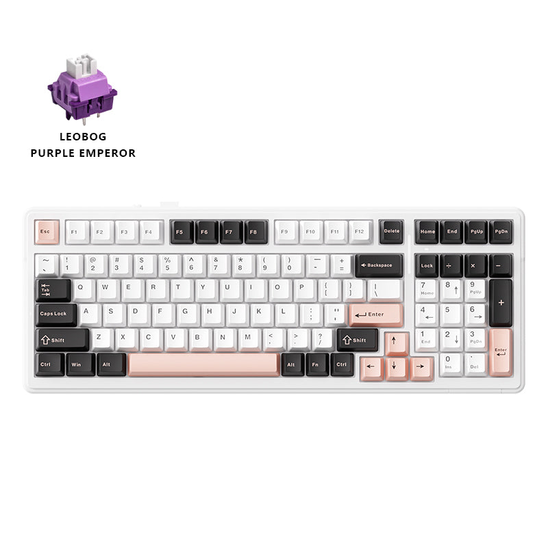 Aula F99 noir rose âge clavier mécanique 98% sans fil RVB