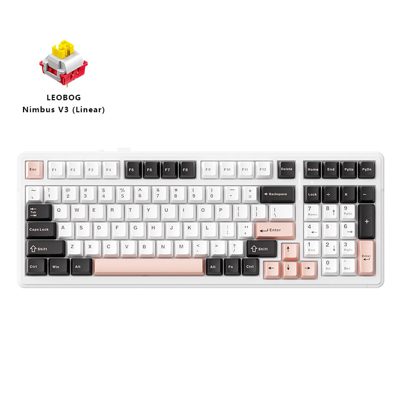 Aula F99 Black Pink Age Mechanical Keyboard 98% Wireless RGB